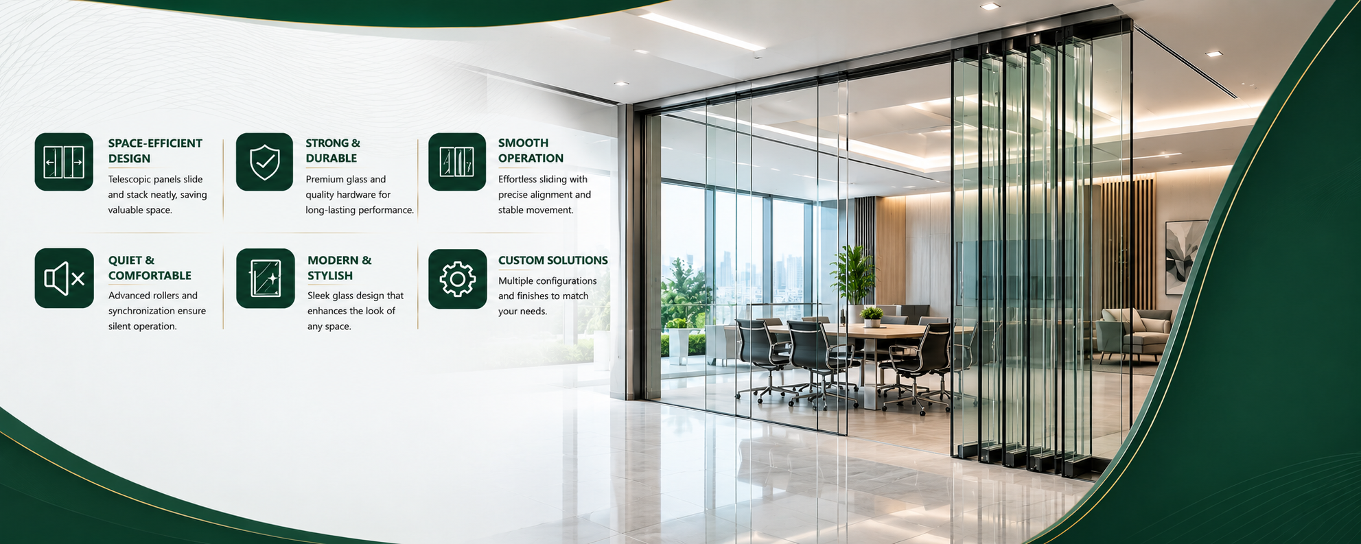 Telescopic Glass Partitions Services